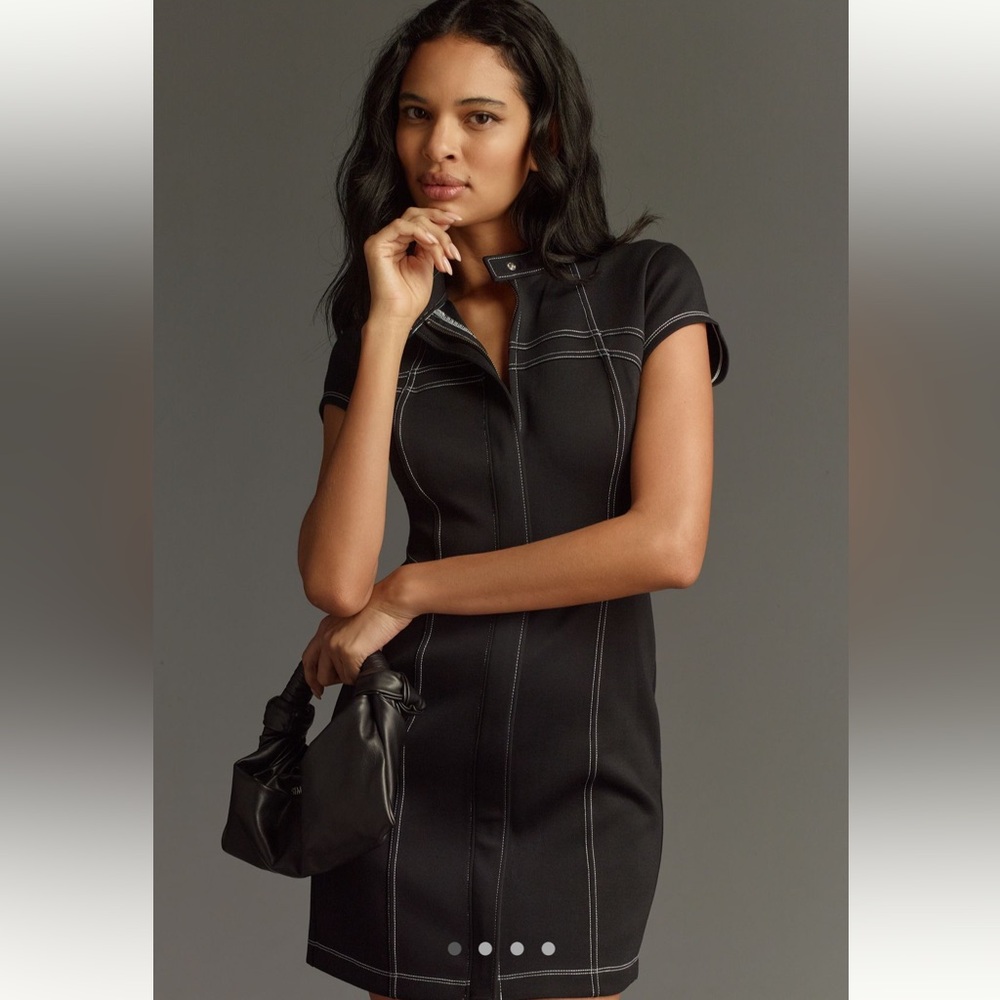 Pilcro Black Moto Mini Dress